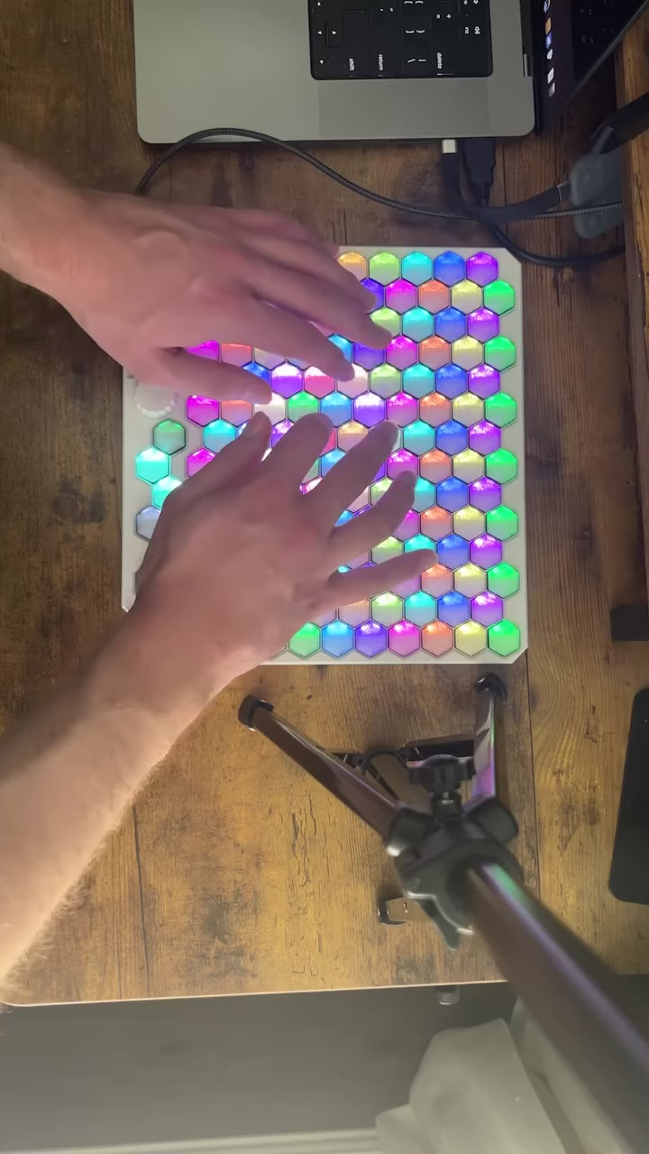 Sam Bowman explains musical intervals and hexagonal note geometry on HexBoard.